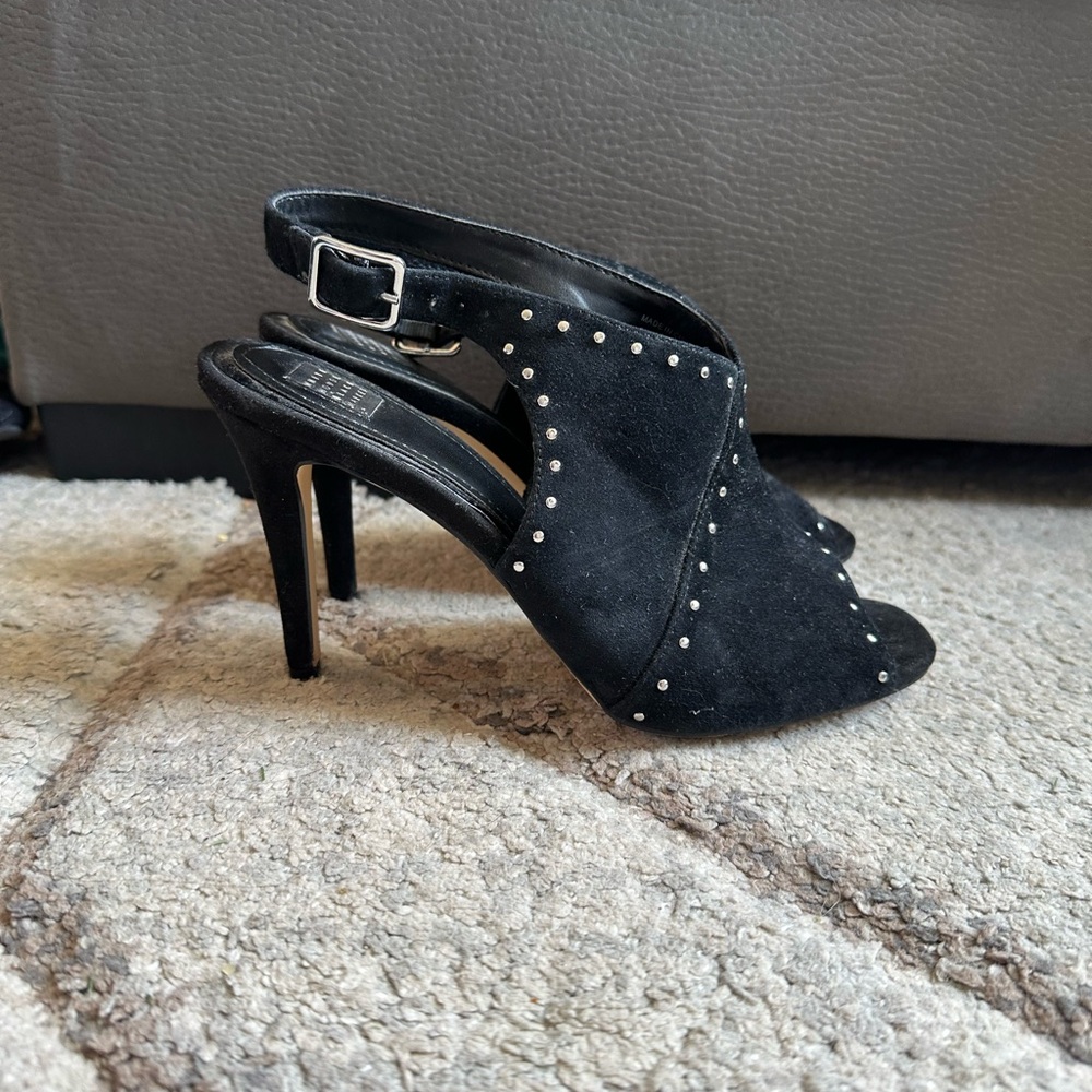White House Black Market Black Studded Heeled Boots